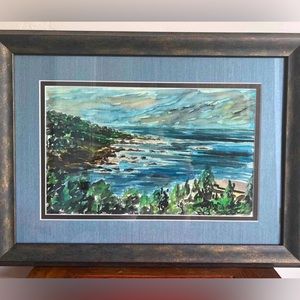 Original Marco Sassone Watercolor. Yankee Point, Carmel, California. 1968.